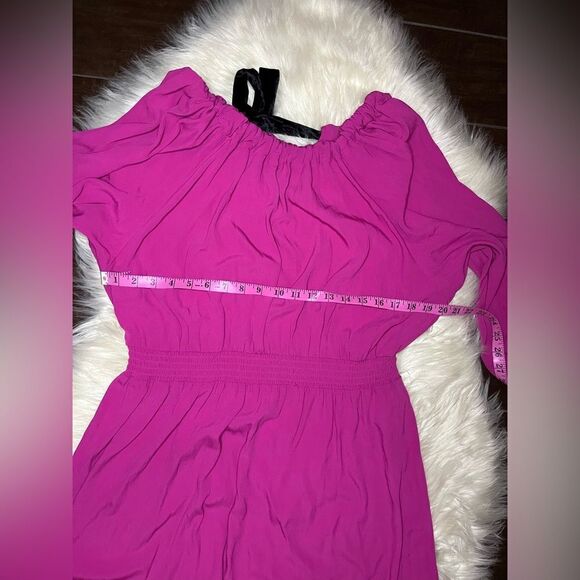 Scoop Hot Pink Blouson Midi Dress with Bow in Back sz XL - Picture 8 of 9